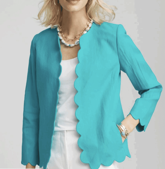 Lightweight Jackets for Cool Summer Nights scalloped edged jacket talbots chicos